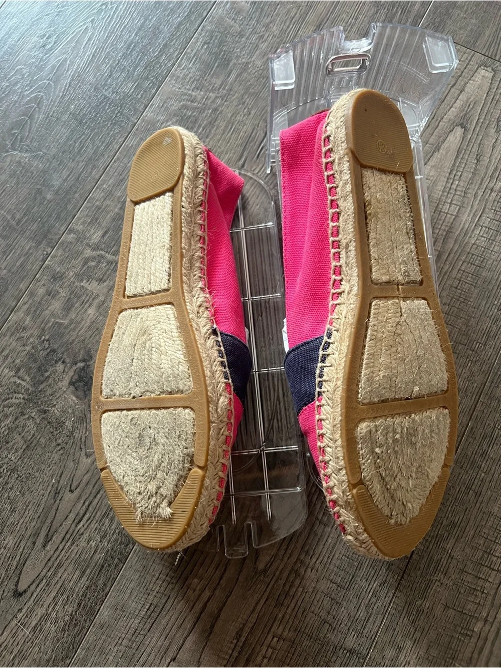 Tory Burch Hot Pink Canvas Espadrille Flat with Jute Insole